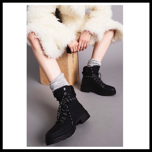 ❗️6-HOUR SALE❗️STEVE MADDEN ANKLE BOOTS BLACK LACE UP LEATHER BOOTIES A2C - Picture 8 of 12